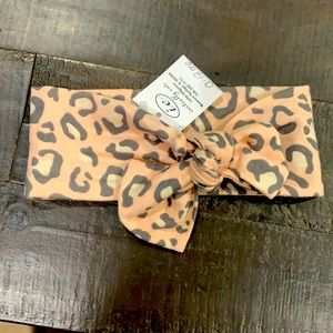 Angel Dear Pink Leopard Knotted Bow Baby Headband